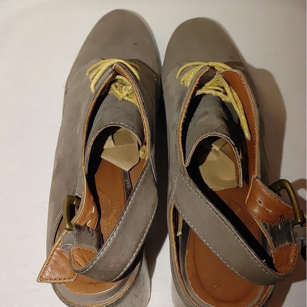 Rachel Comey Lace Up Sling Back Leather Wooden Block Heel Round Toe Mule 8.5 - Picture 13 of 14